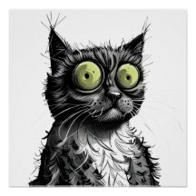 Poster brilhante de gato