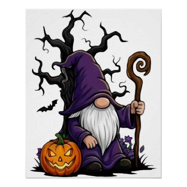 Pôster Poster Brilhante de Gnome de Halloween (Frente)