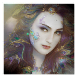 Pôster Poster brilhante de mulher gerada por IA