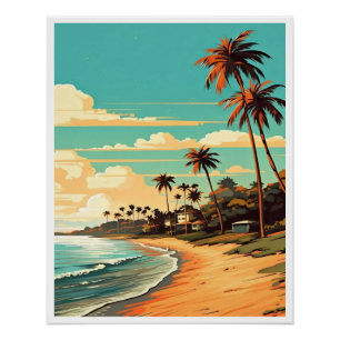 Pôster Poster brilhante de praia tropical