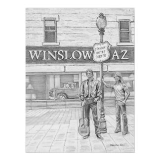 Pôster Poster brilhante de STANDIN no canto