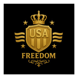 Pôster POSTER brilhante emblem do Ouro de liberdade dos E