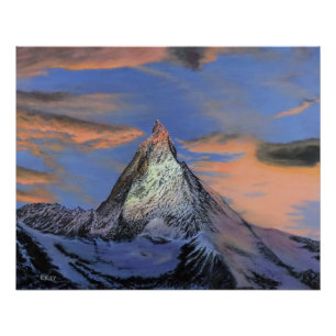 Pôster Poster brilhante - "Matterhorn at Sunset"