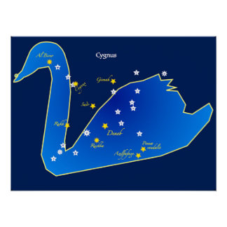 Pôster Poster brillant de la Constellation du Cygne