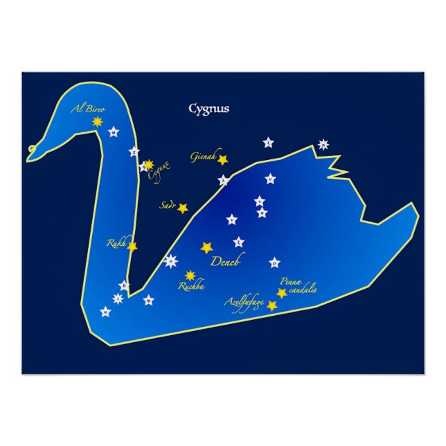 Pôster Poster brillant de la Constellation du Cygne (Frente)