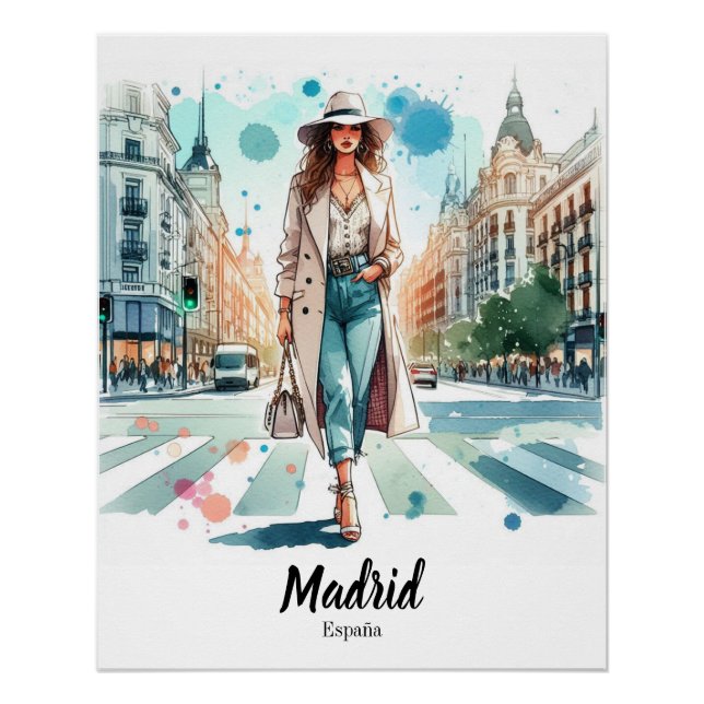 Pôster Póster brillante Madrid (Frente)