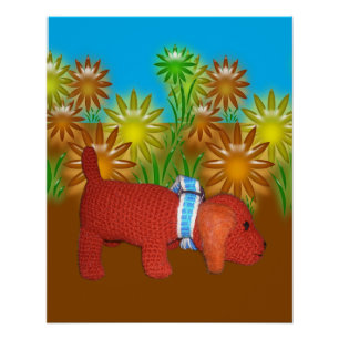 Pôster Poster - Cachorro de Brinquedo entre Flores
