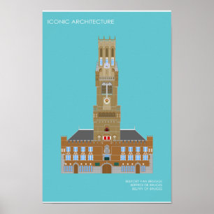Poster Póster Campanario de Brujas/Belfry de Bruges