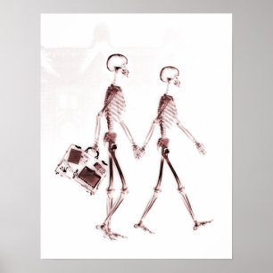 Pôster Poster- Casal de esqueleto de raios X a viajar ver