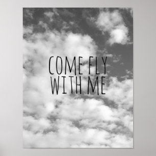 Pôster "poster céu e nuvens voam comigo"