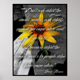 Poster Poster, citações de Howard Thurman do girassol