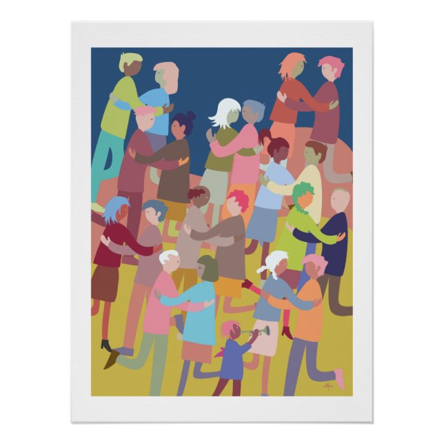 Pôster Poster colorful people dancing (Frente)