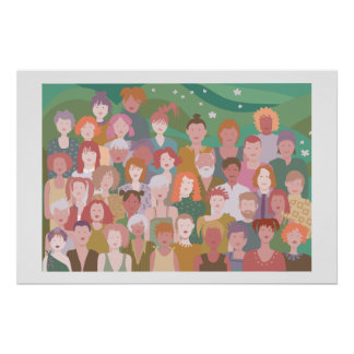 Pôster poster colorful people man and women