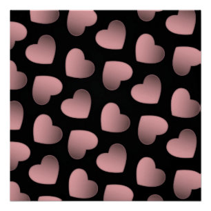 Pôster Poster cor-de-rosa da arte do amor dos corações