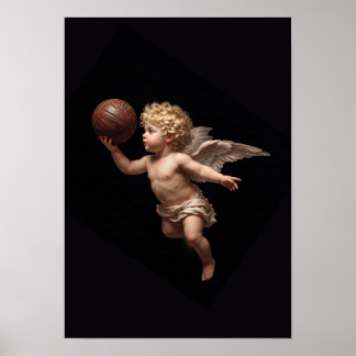 Poster Póster cuadro Ángel con Balón Vintage