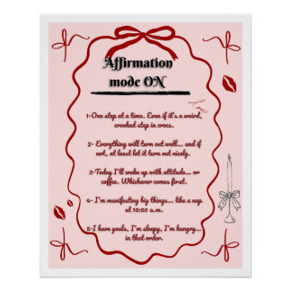 Pôster Poster cute affirmations funny aesthetic mindset