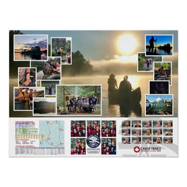 Pôster Poster da Canoe Trails 2018, Viagem Canadiana (Frente)