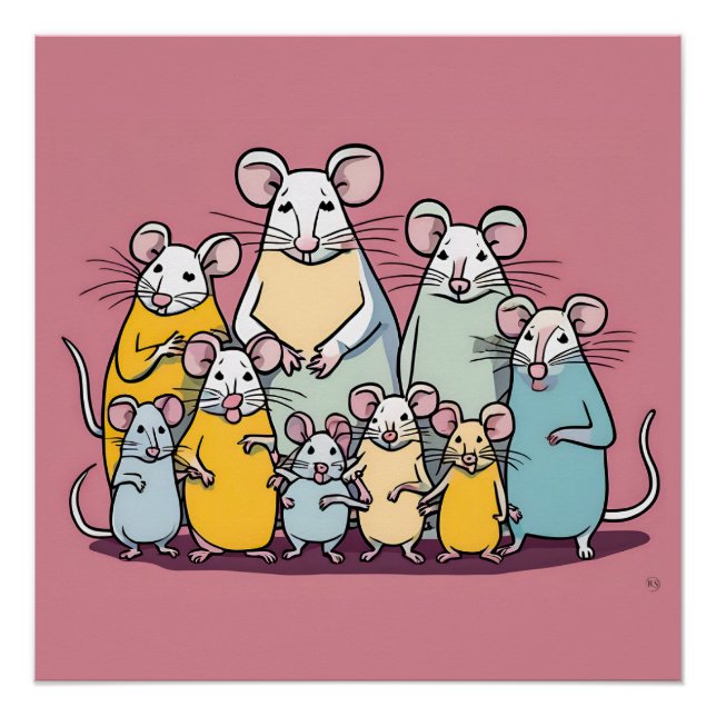 Pôster Poster da família Rat Feliz (Frente)
