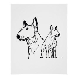 Pôster Poster da linha Bull Terriers