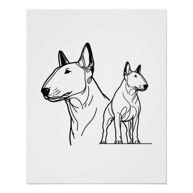 Pôster Poster da linha Bull Terriers (Frente)