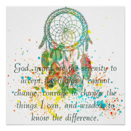 Pôster Poster da oração da serenidade do Dreamcatcher spl