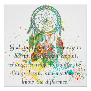 Pôster Poster da oração da serenidade do Dreamcatcher spl