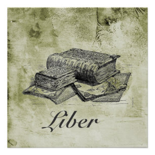 Pôster Poster da pilha de livros Vintage