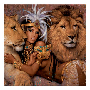 Pôster Poster da Princesa Deusa Leoa Egípcia