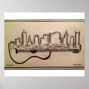 Pôster "Poster da skyline acústica" (16,50" x 11,00")