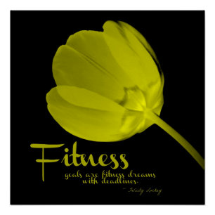 Pôster Poster da tulipa do amarelo das citações da