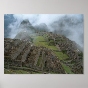 Pôster "Poster de 14x10.5 de Machu Picchu enevoado"