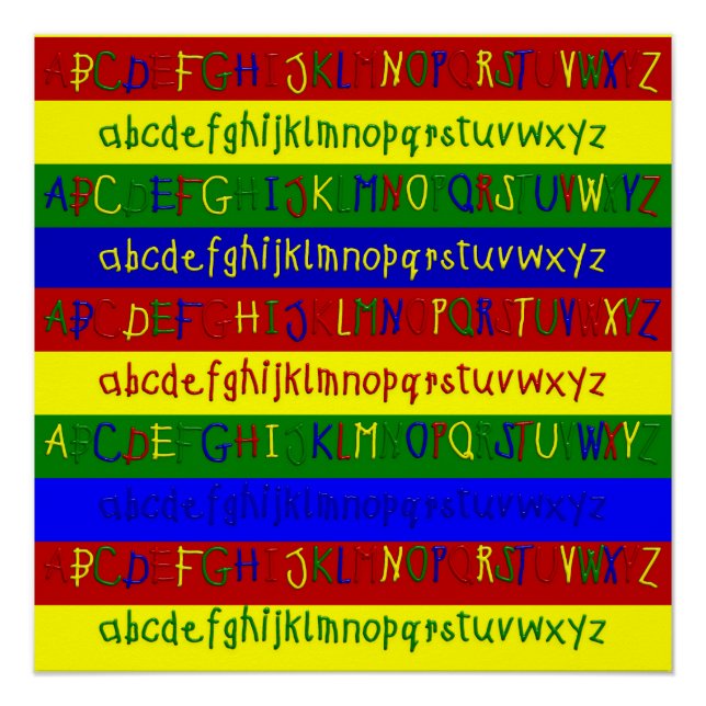 Pôster Poster de Alphabet Primário - 20 x 20 Wall (Frente)