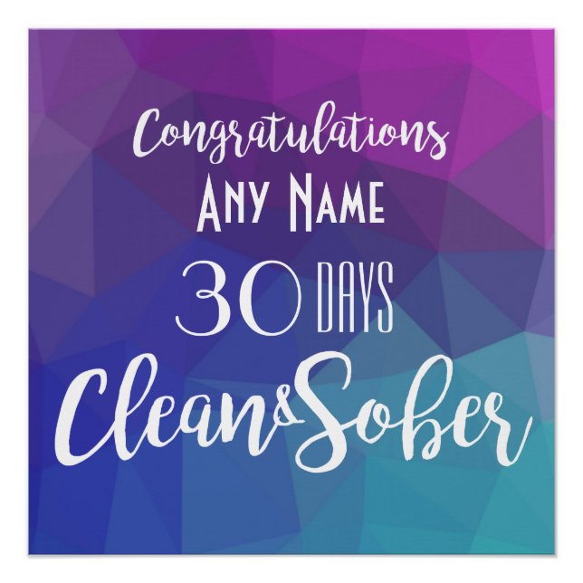 Pôster Poster de aniversário de aniversário de Sobriedade (Frente)