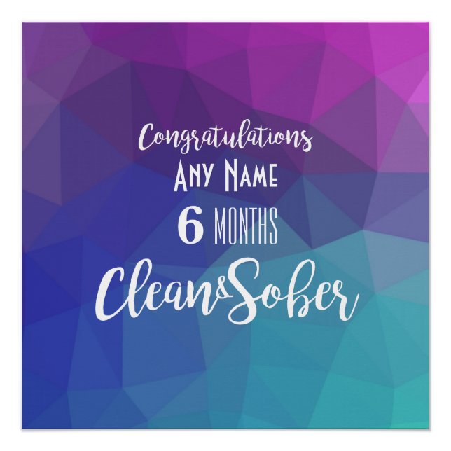 Pôster Poster de aniversário de aniversário de Sobriedade (Frente)