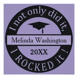 Pôster Poster de ano e nome personalizado de graduação