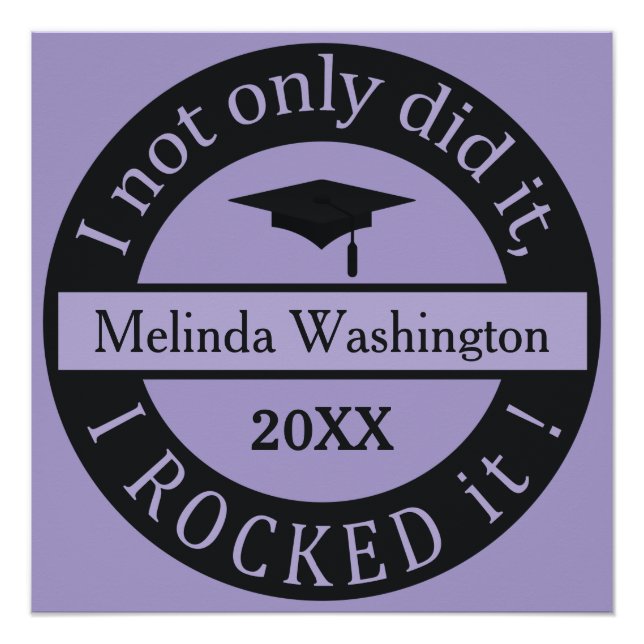 Pôster Poster de ano e nome personalizado de graduação (Frente)