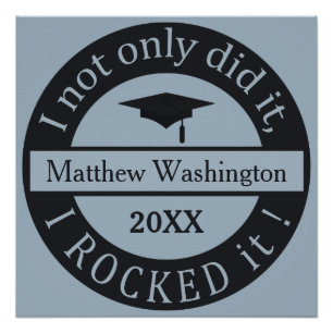 Pôster Poster de ano e nome personalizado de graduação