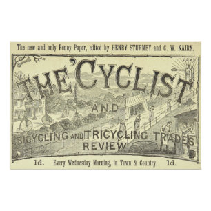 Pôster Poster de Anúncio da Revista de Bicicleta Vintage