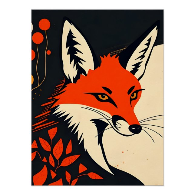 Pôster Poster de Arte Animal Expressionista Colorida (Frente)