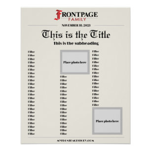 Pôster poster de artigo do jornal personalizado 20x25