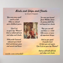 POSTER "POSTER DE AVES E NAVIOS E NUVENS"