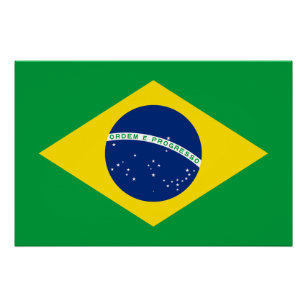 Pôster Poster de Bandeira do Brasil Patriótico