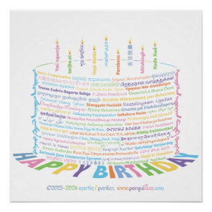 Pôster Poster de Bolo do Mundo do WordBirthday