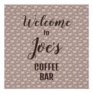 Pôster Poster de café da estação de Bar personalizada