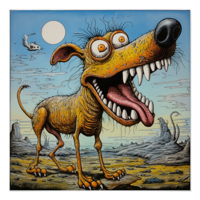 Pôster Poster de cão assustador (Frente)