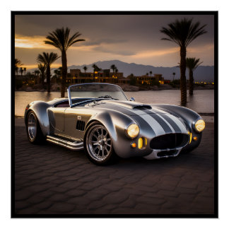 Pôster Poster de Carros De Corrida De Matéria Vibrante -