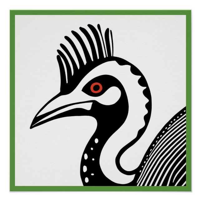 Pôster Poster de Cassowary Glossy (Frente)