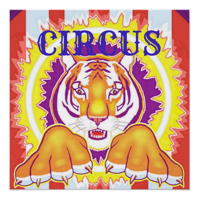 Pôster Poster de Circus Tiger 20x20 (Frente)
