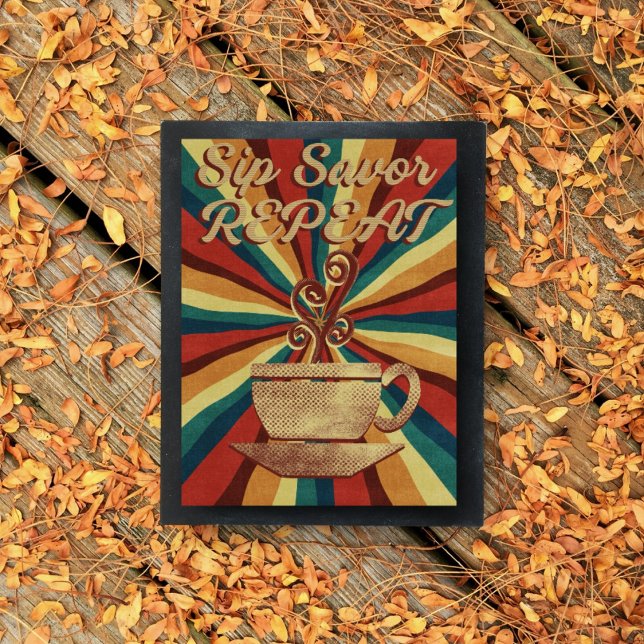 Pôster Poster de Cota do Café Retroativo - Repetição de P (Criador carregado)