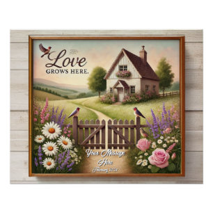 Pôster Poster de Cottagecore "Amor Cresce Aqui"
